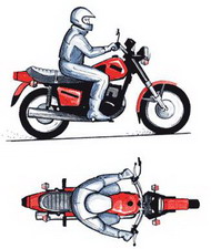 посадка на мотоцикле